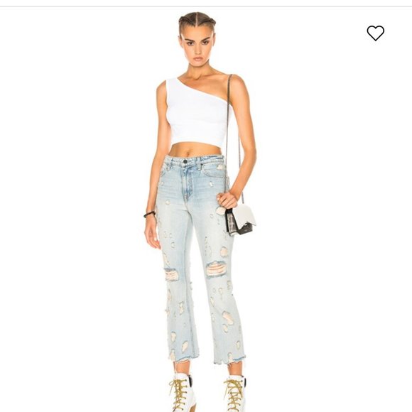 NWT ALEXANDER WANG Grind Scratch Jeans sz 26 - Picture 4 of 9